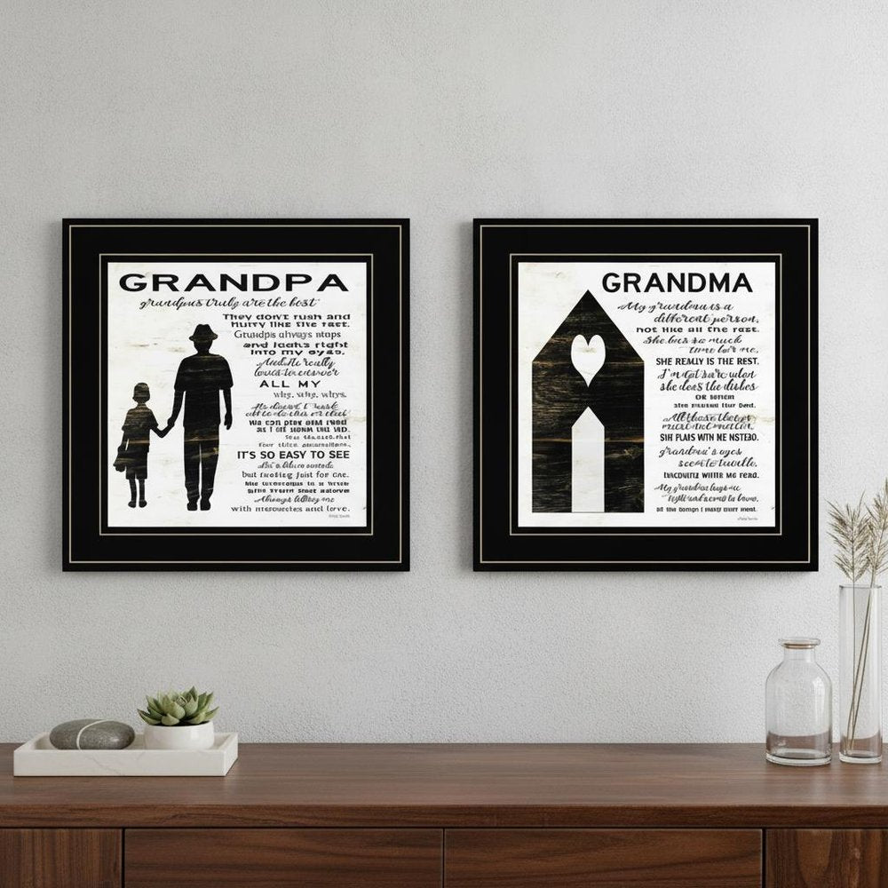 Set Of Two My Grandparents are the Best 1 Black Framed Print Wall Art