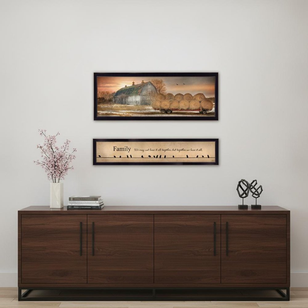 Set Of Two Together Blessed We Have It All 2 Black Framed Print Wall Art