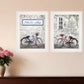 Set Of Two Romantic Bicycles 1 White Framed Print Wall Art