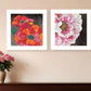 Set Of Two Blooms on Black 1 White Framed Print Wall Art