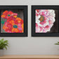 Set Of Two Blooms on Black 2 Black Framed Print Wall Art