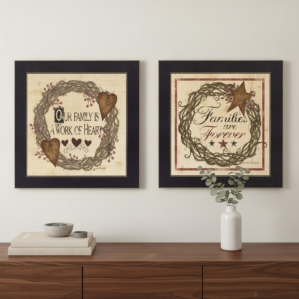 Set Of Two Family Wisdom II Black Framed Print Wall Art