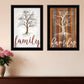 Set Of Two Family Tree or Roots 2 Black Framed Print Wall Art