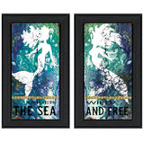Set Of Two Under The Sea 2 Black Framed Print Wall Art