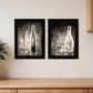 Set Of Two Moody Gray Glassware Still Life 3 Black Framed Print Kitchen Wall Art