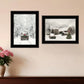 Set Of Two Antique Christmas 2 Black Framed Print Wall Art