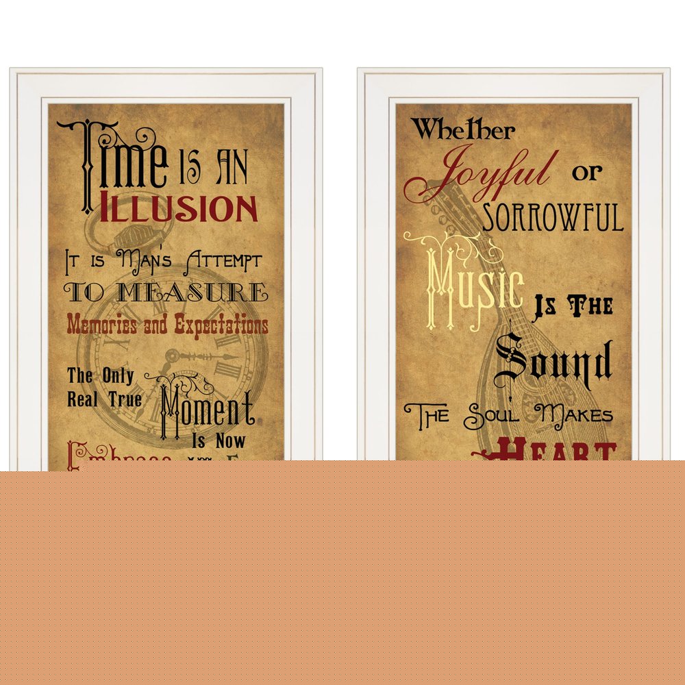 Set Of Two Joyful 1 White Framed Print Wall Art