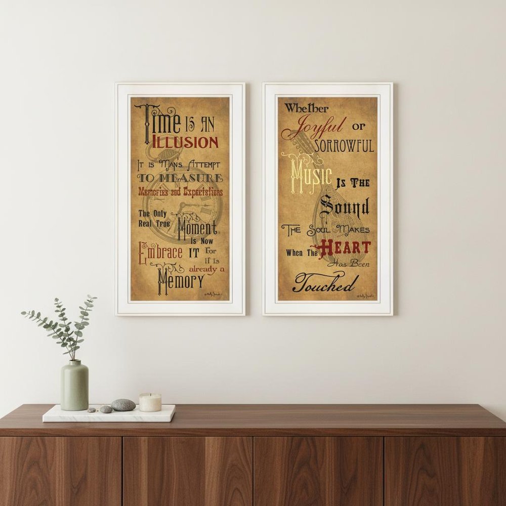 Set Of Two Joyful 1 White Framed Print Wall Art