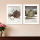 Set Of Two Cold Winter 1 White Framed Print Wall Art