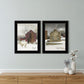 Set Of Two Cold Winter 2 Black Framed Print Wall Art