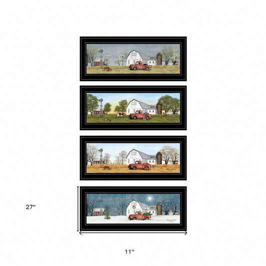 Set Of Four Billy Jacobs Four Seasons Collection V Black Frame 2 Black Framed Print Wall Art