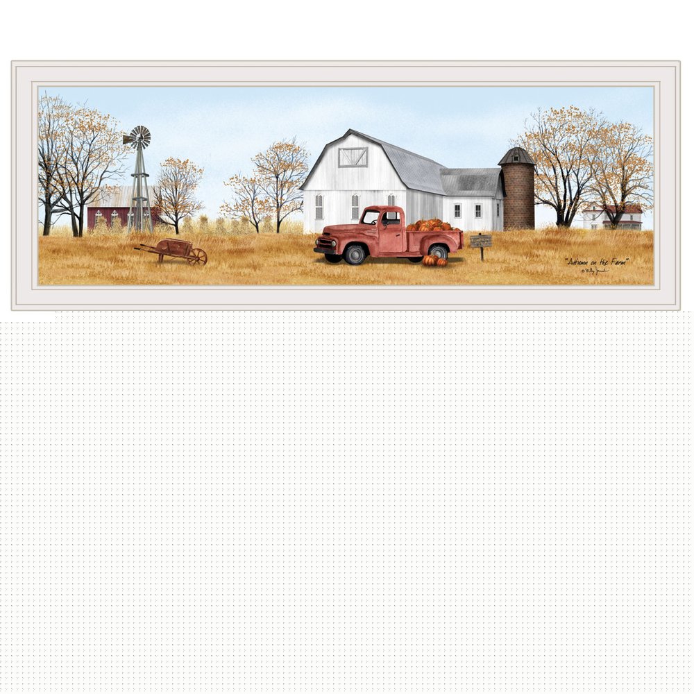 Set Of Two Autumn And Winter White Framed Print Wall Art