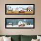 Set Of Two Billy Jacobs Seasonal Autumn or Winter Black Frame Black Framed Print Wall Art