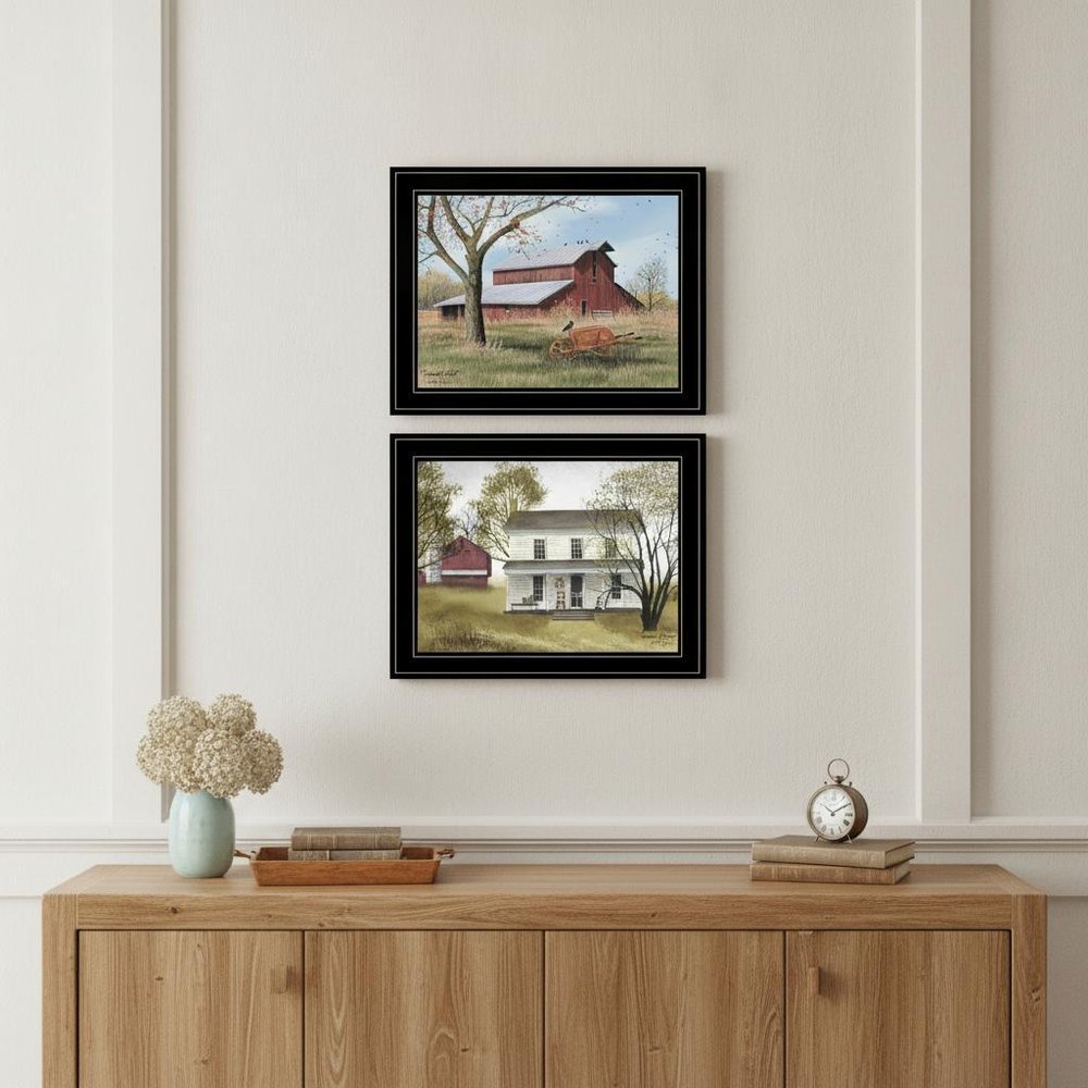 Set Of Two Summers End 2 Black Framed Print Wall Art