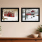 Set Of Two Crisp and New Fallen Snow 2 Black Framed Print Wall Art