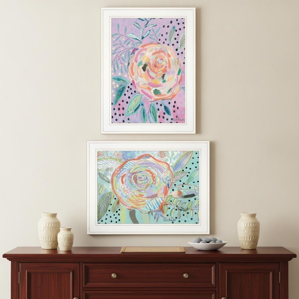 Set Of Two Bloom for Yourself 1 White Framed Print Wall Art