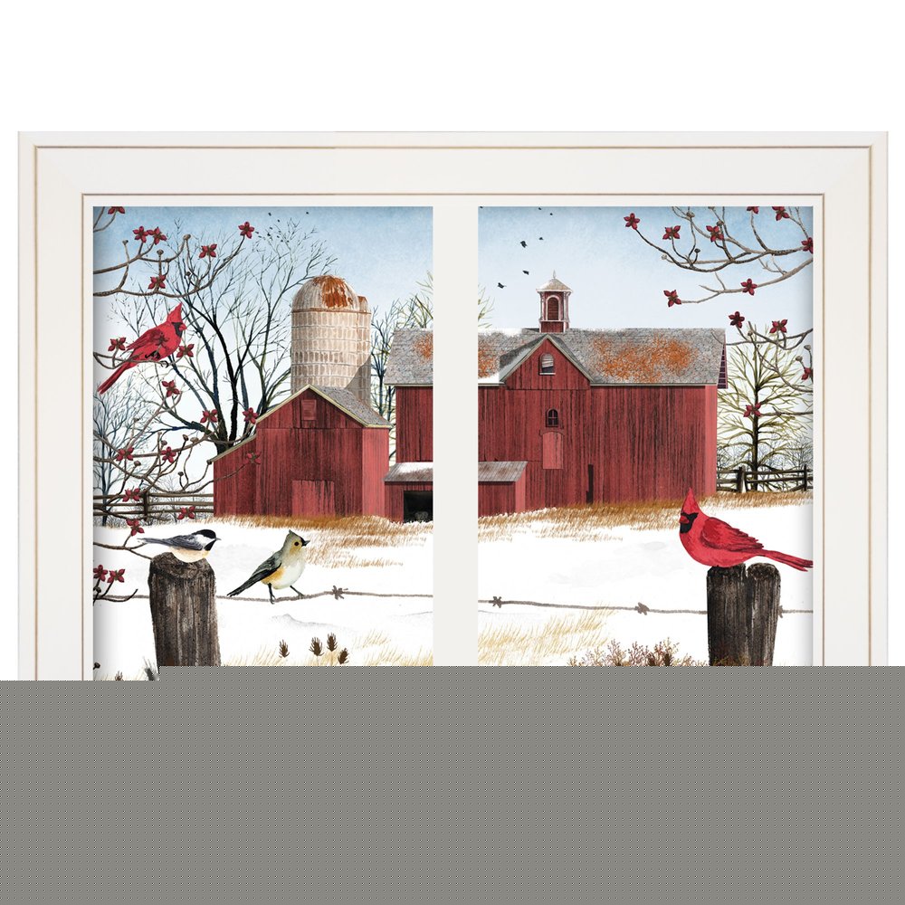 Winter Friends 5 White Framed Print Wall Art