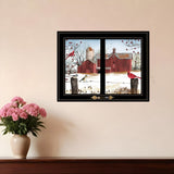 Winter Friends 6 Black Framed Print Wall Art