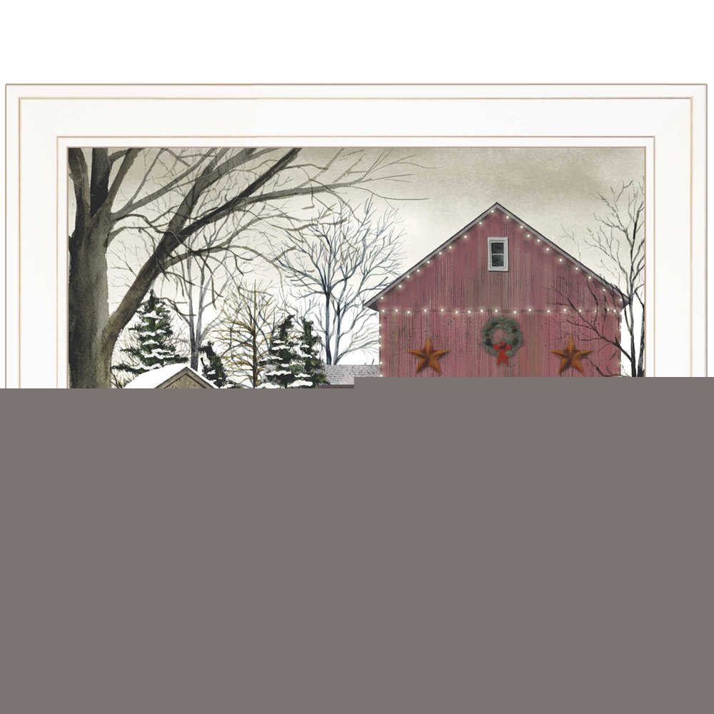 Christmas Barn 1 White Framed Print Wall Art