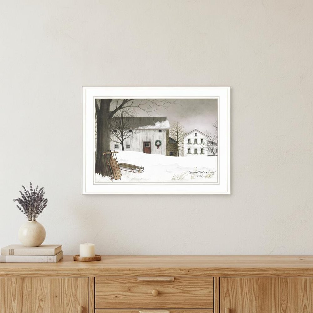 Christmas Time is coming 1 White Framed Print Wall Art