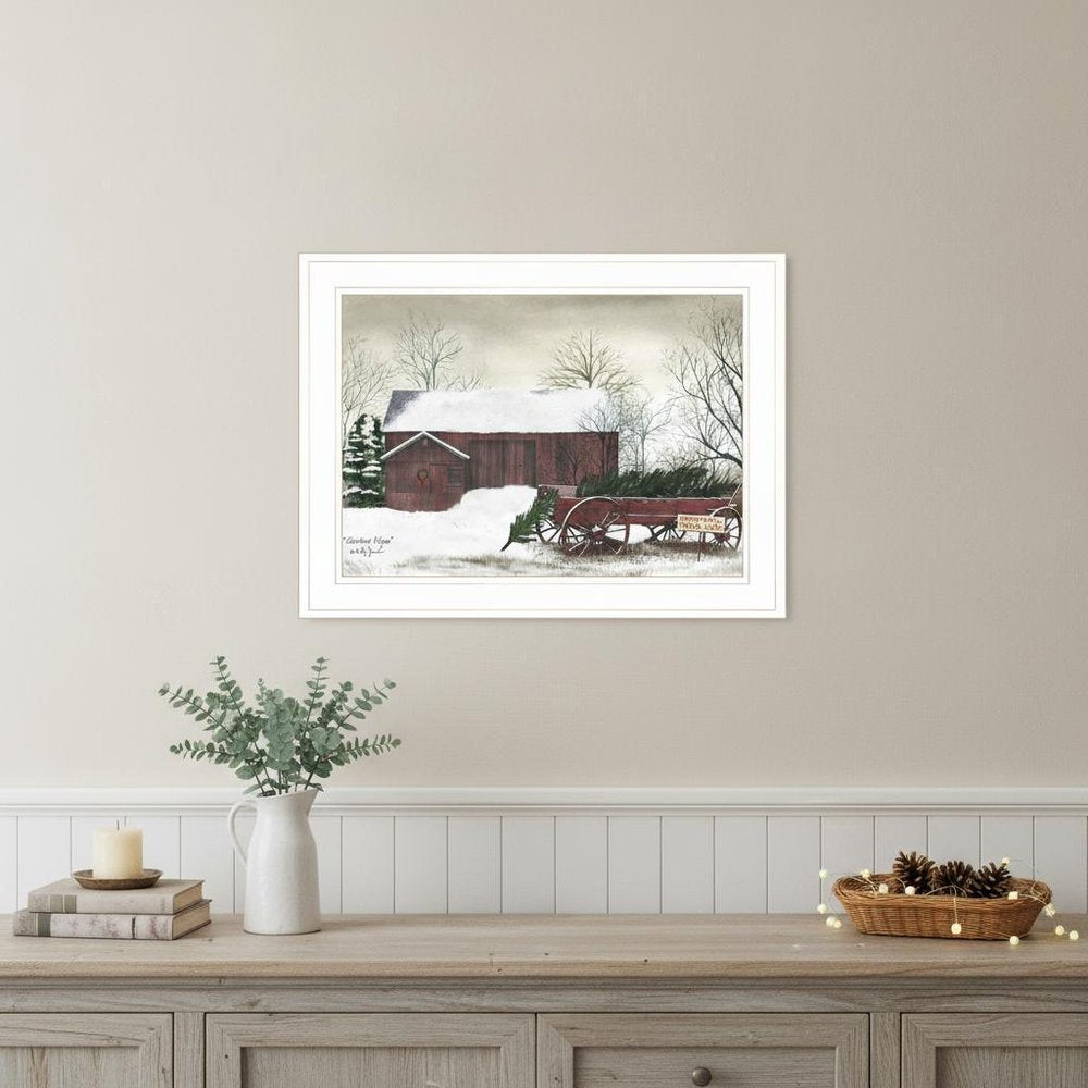 Christmas Wagon 1 White Framed Print Wall Art