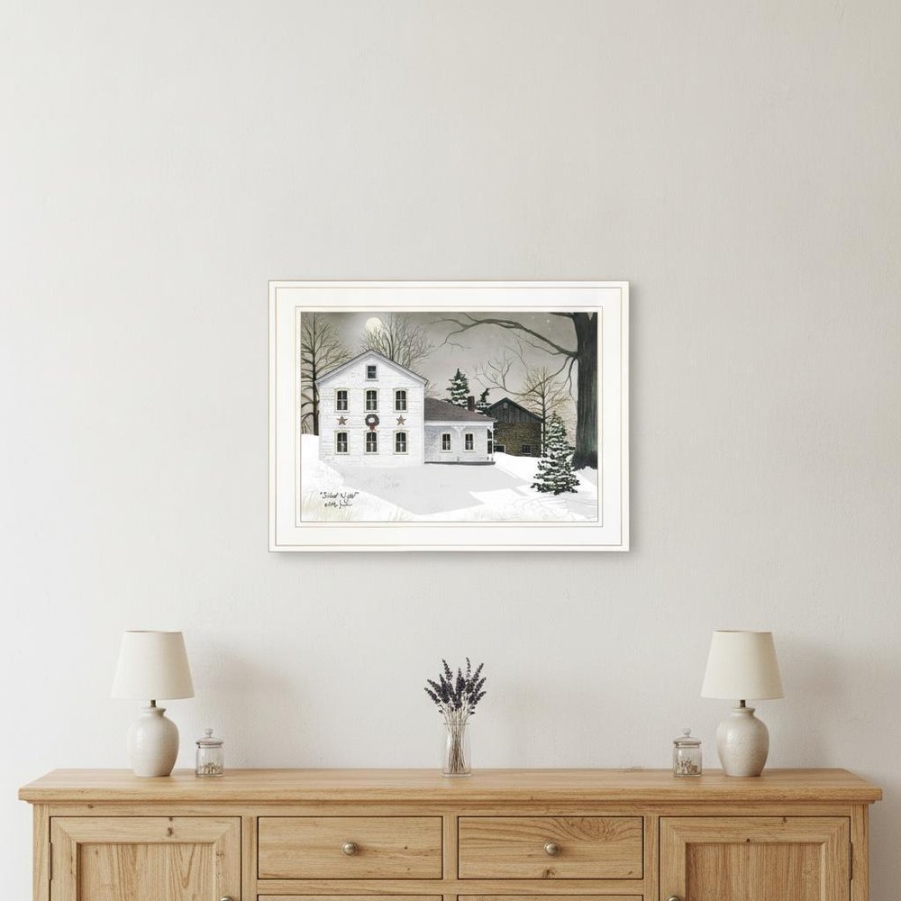 Silent Night 2 White Framed Print Wall Art