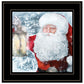 Santa with Lantern 2 Black Framed Print Wall Art