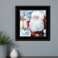 Santa with Lantern 2 Black Framed Print Wall Art