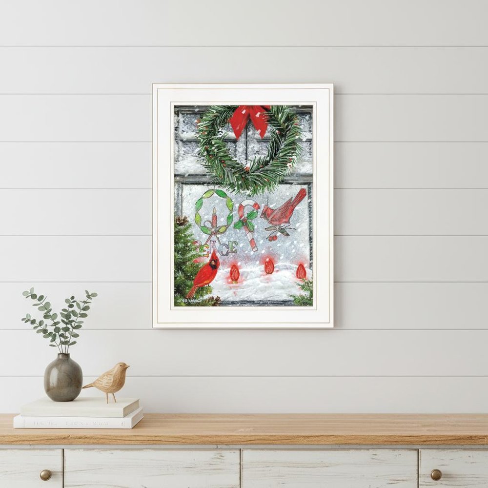 Christmas Peace 1 White Framed Print Wall Art