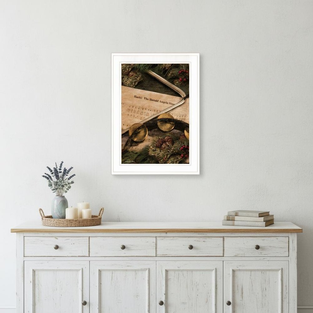 The Angels Sing 1 White Framed Print Wall Art