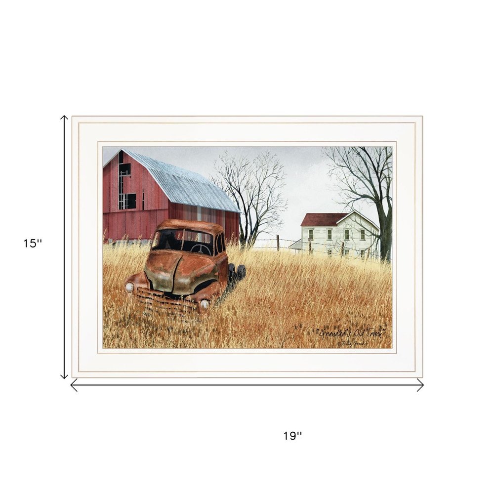 Granddads Old Truck 1 White Framed Wall Art