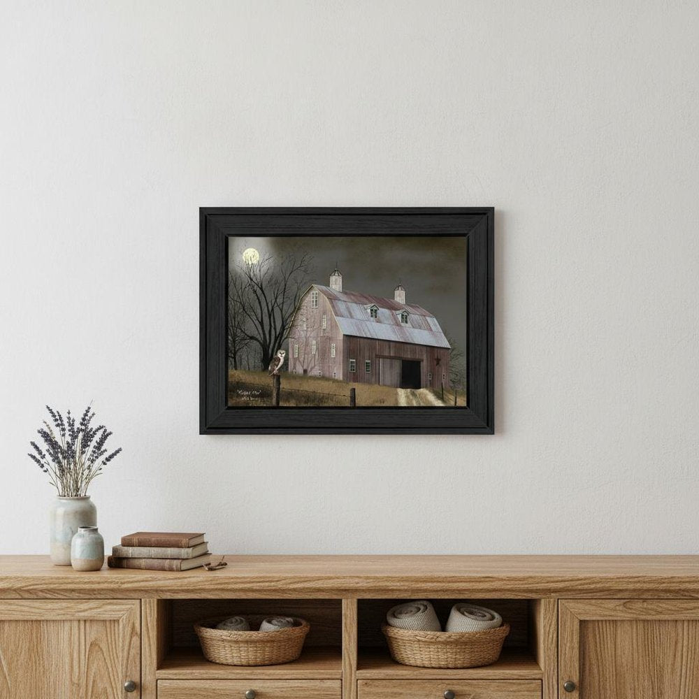 Midnight Moon 4 Black Framed Print Wall Art