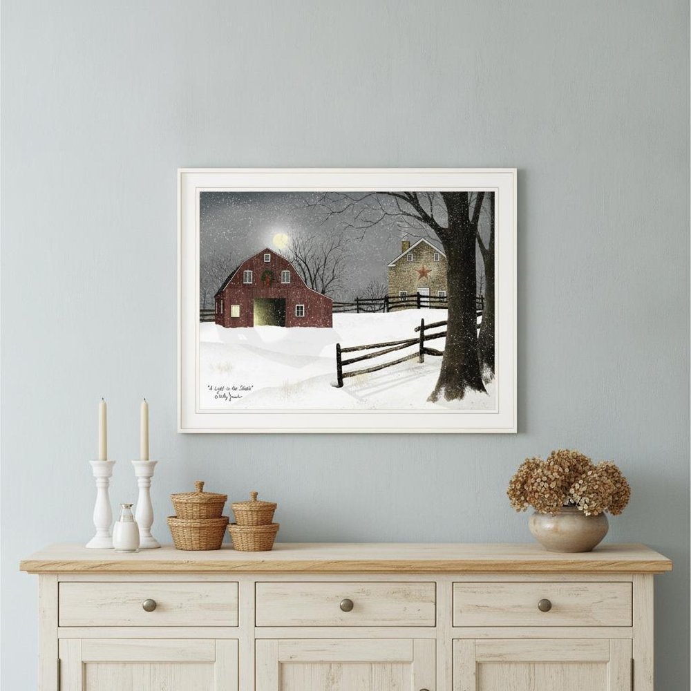 Light in the Stable 5 White Framed Print Wall Art