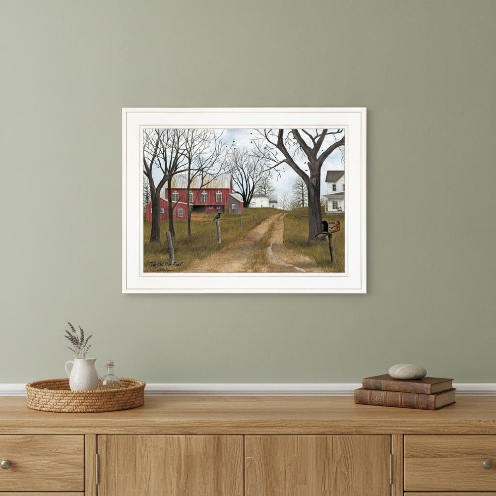 The Old Dirt Road 2 White Framed Print Wall Art