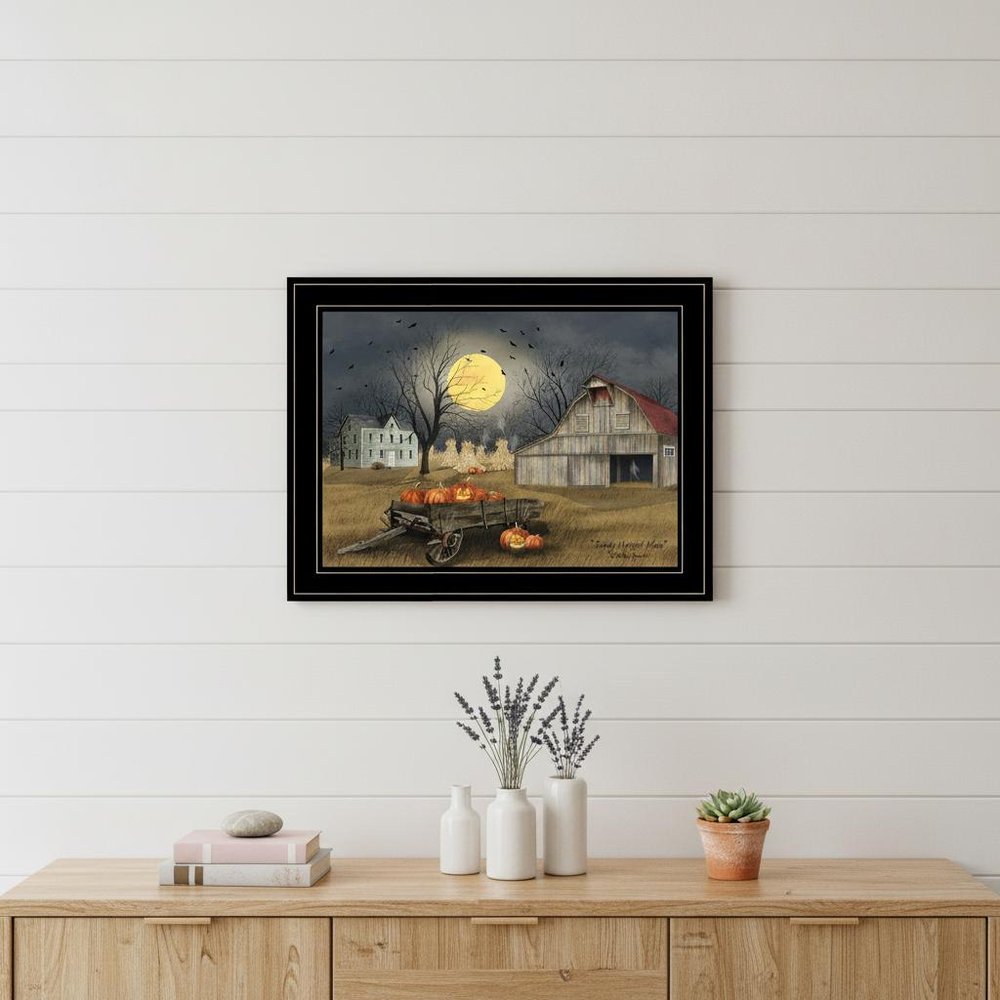 Spooky Harvest Moon 4 Black Framed Print Kitchen Wall Art