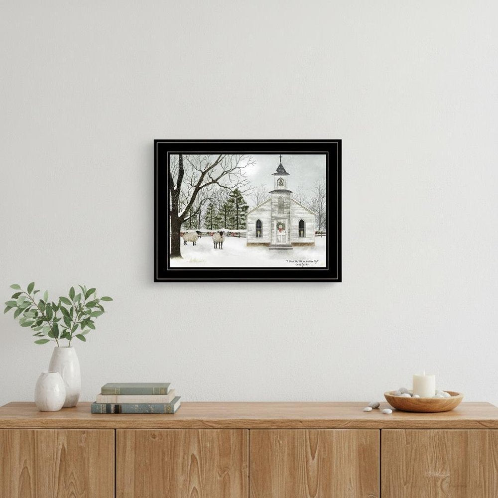 I Heard the Bells on Christmas 3 Black Framed Print Wall Art