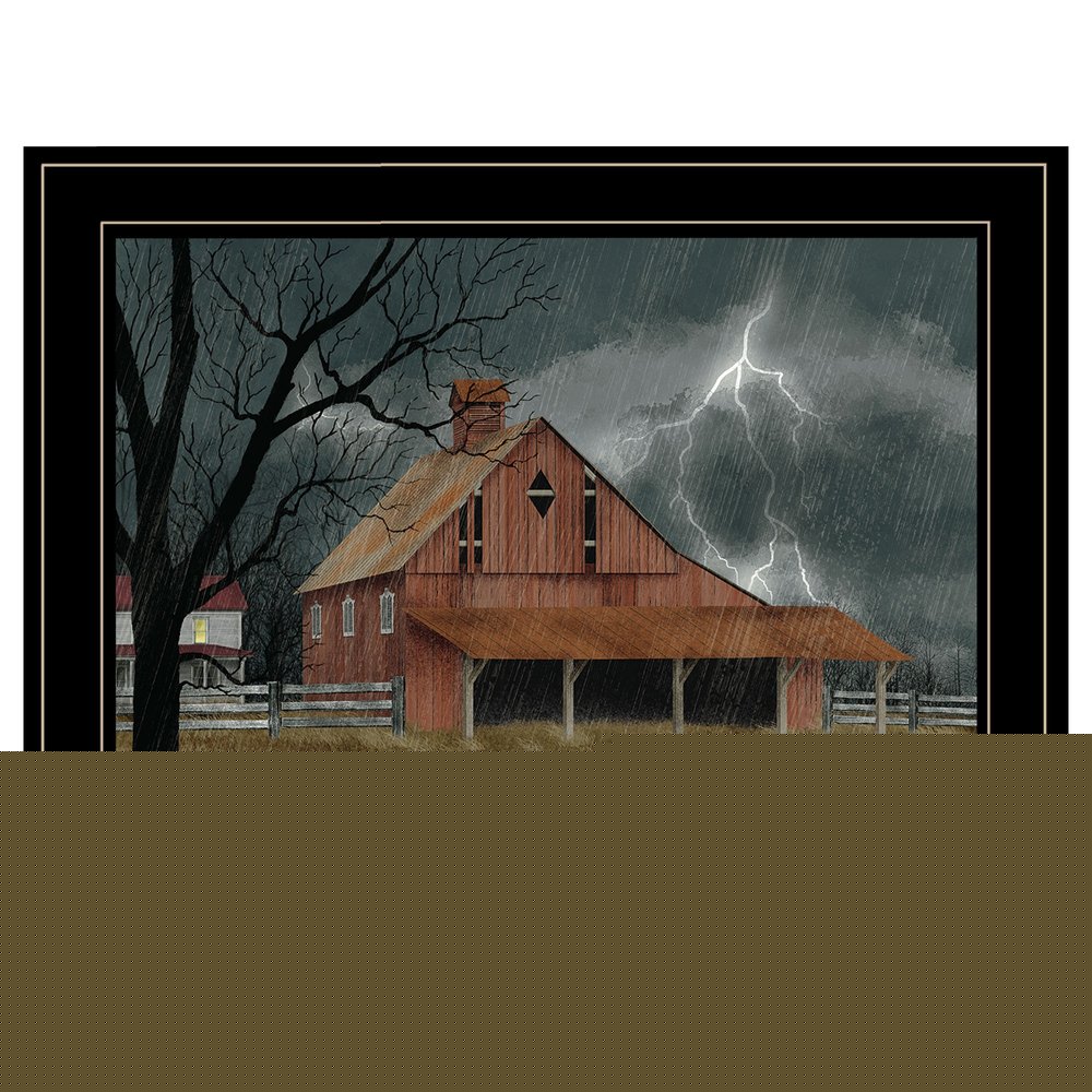 Dark and Stormy Night 4 Black Framed Print Wall Art