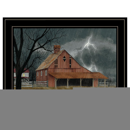 Dark and Stormy Night 4 Black Framed Print Wall Art