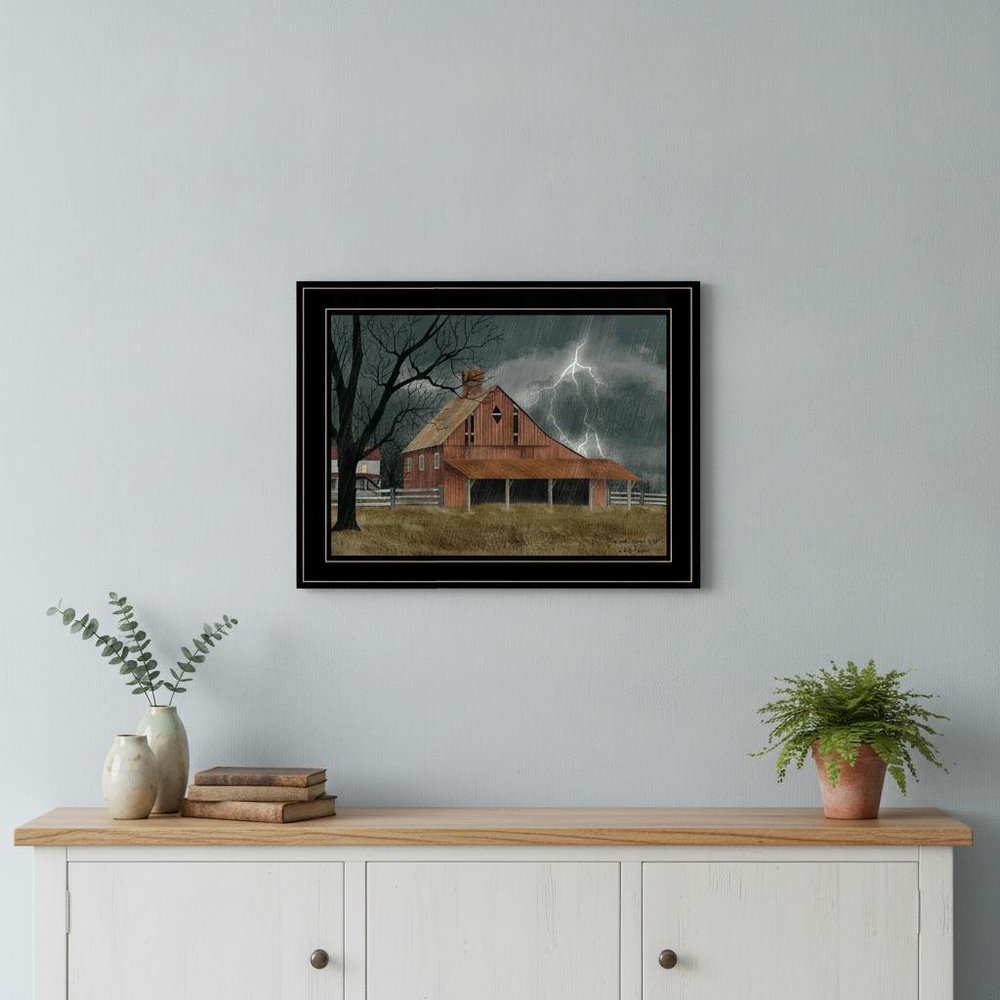 Dark and Stormy Night 4 Black Framed Print Wall Art