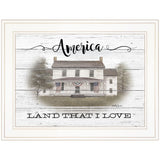 America 1 White Framed Print Wall Art