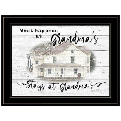 Stays At Grandmas Black Framed Print Wall Art
