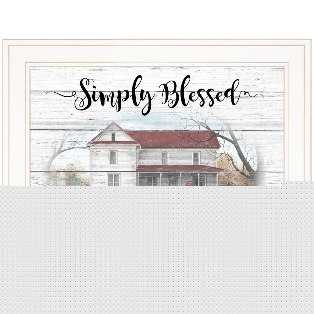 Simply Blessed Farmhouse White Framed Print Wall Art