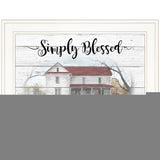Simply Blessed Farmhouse White Framed Print Wall Art