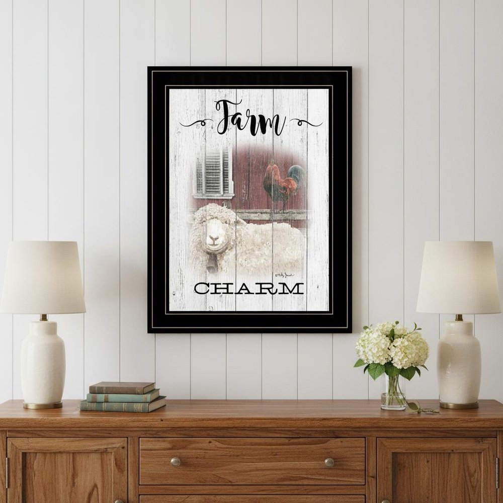 Farm Charm 2 Black Framed Print Wall Art