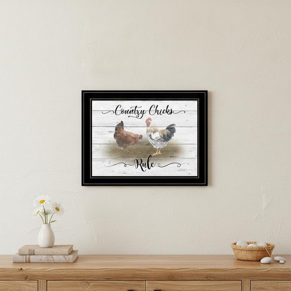 Country Chicks Rule 3 Black Framed Print Wall Art