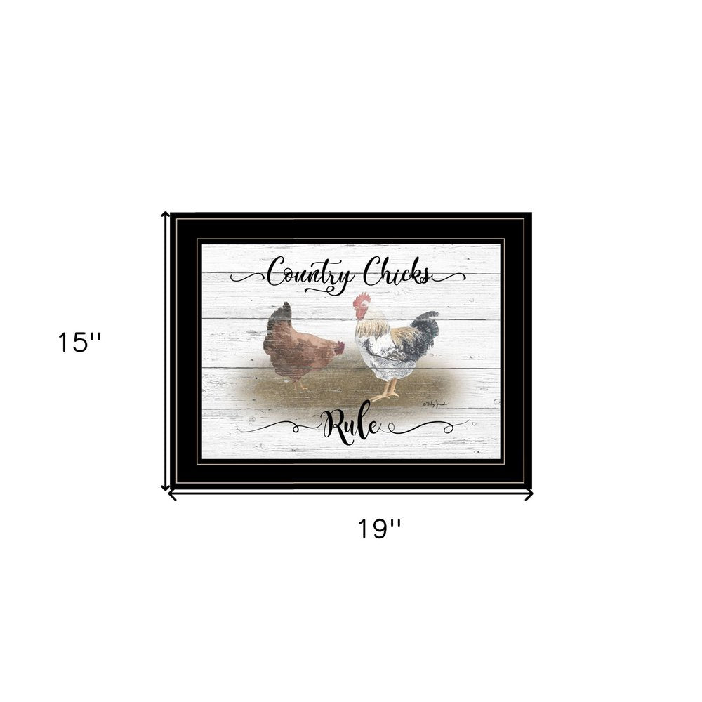 Country Chicks Rule 3 Black Framed Print Wall Art