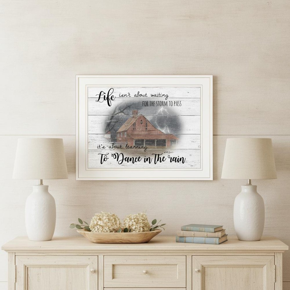 Storm Dance White Framed Print Wall Art