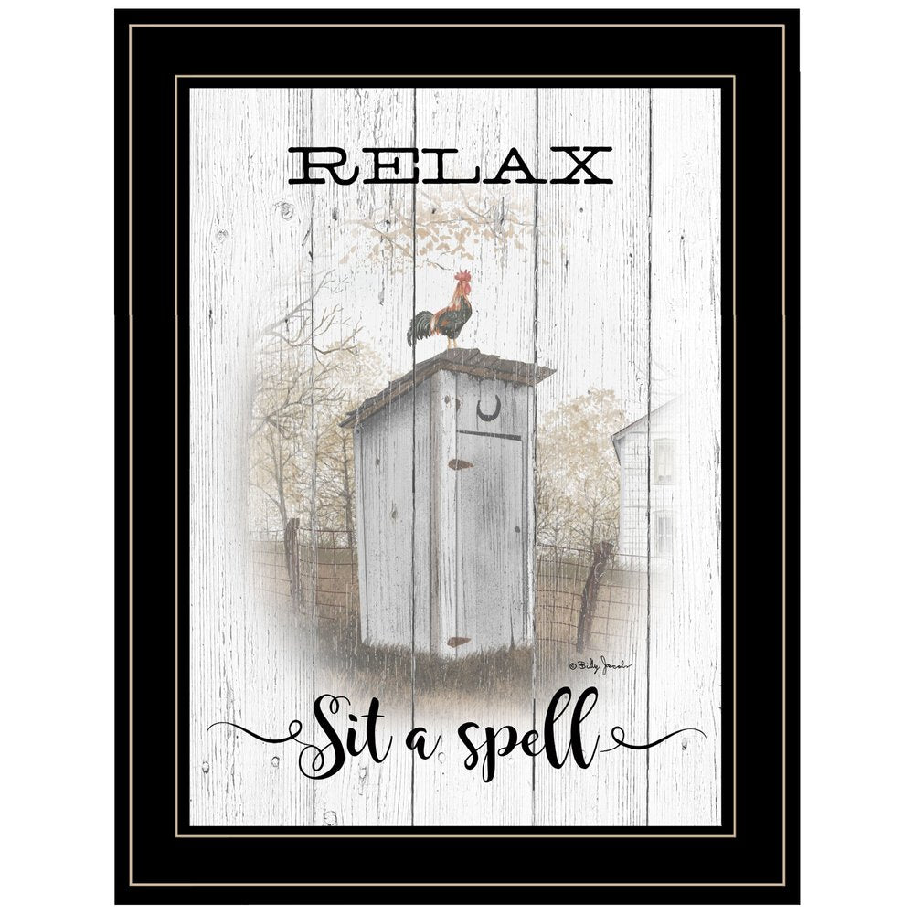 Relax Sit a Spell 2 Black Framed Print Wall Art