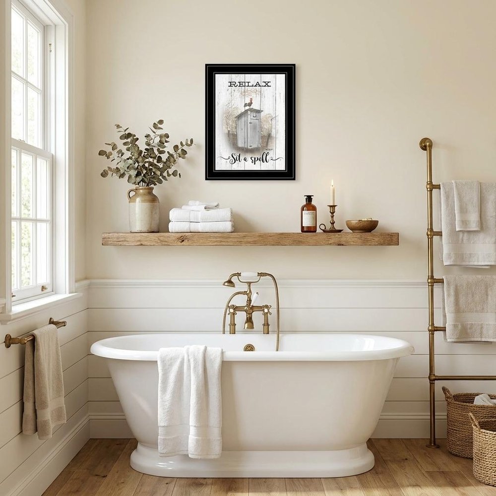 Relax Sit a Spell 2 Black Framed Print Wall Art