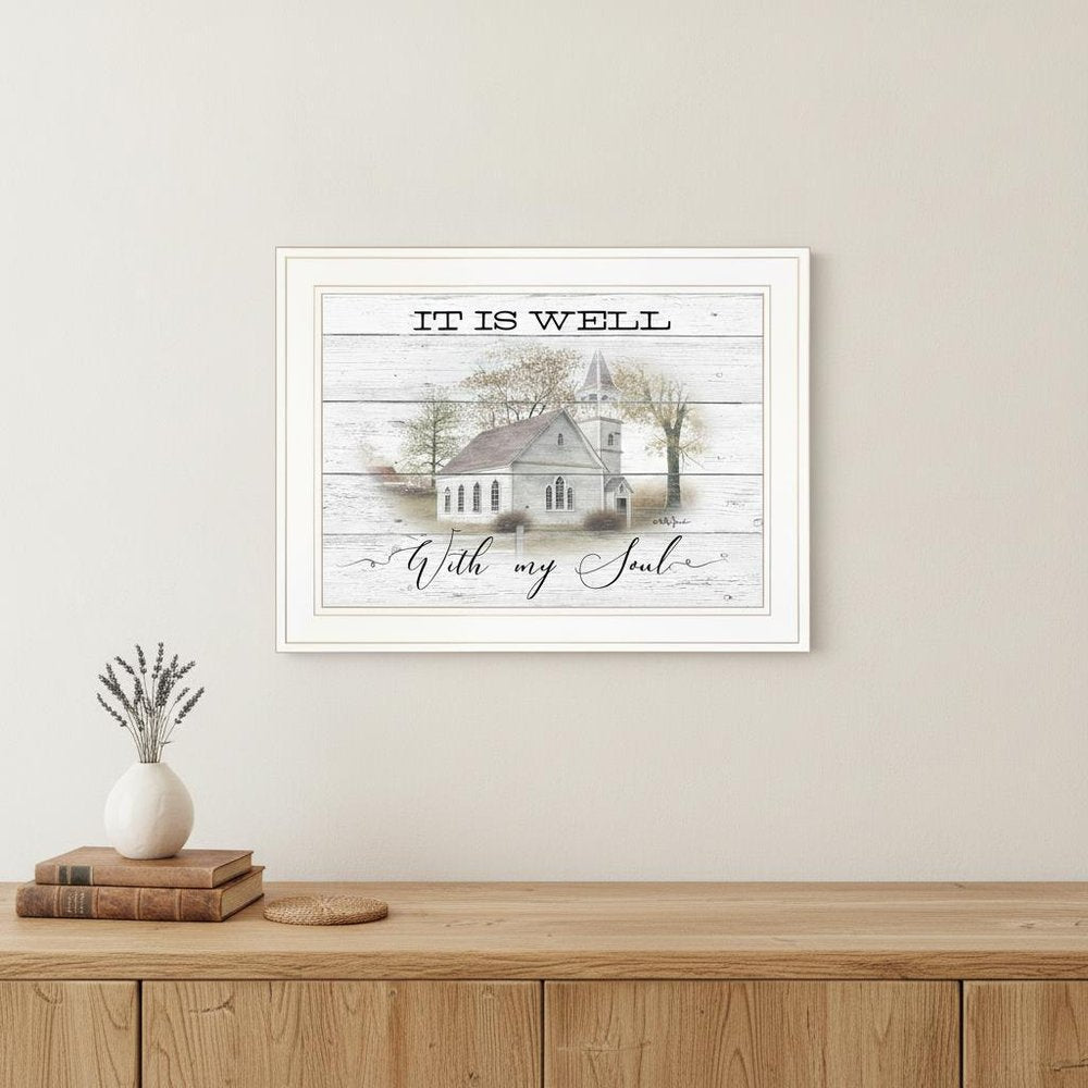 It Is Well 1 White Framed Print Wall Art